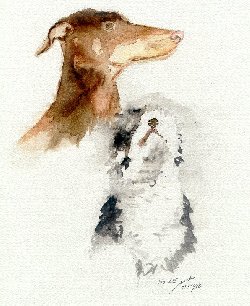 Aquarell "Kim und Curly"